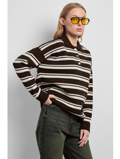 Светр KOF-251119 one size Коричневий Коричнево-білий Коричнево-білий one size