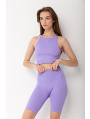 Трикотажний костюм в рубчик KT-240008 Ліловий Фіолетовий S