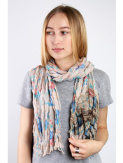 Шарф Косичка Розалія Бежевий+синій
