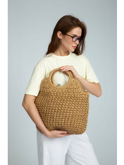 Плетена сумка SS-3205 Пісочний Бежевий