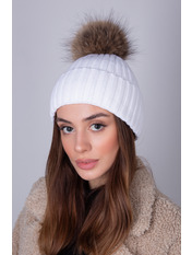 Вовняна шапка SHP-8382 Білий