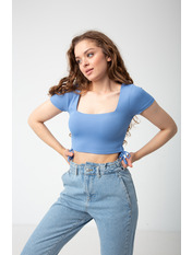 Топ трикотажний FUT-5030 Блакитний. Блакитний S