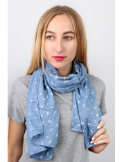 Шарф N-17-021-WJ Синій+чорний Синій яя_140*45