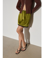 Спідниця з сатину U-701 M Оливковий Зелений Оливковий M