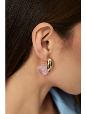 Сережки фігурні SER-13210 Золотистий+рожевий Золотистий