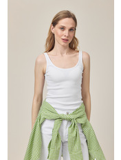 Топ з круглим вирізом трикотажний FUT-231031 Білий Білий, L Білий L