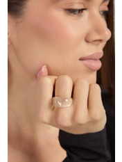 Каблучка KOL-601 Сріблястий Прозорий