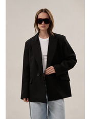 Жакет вільний  з костюмної тканини  PG-402 Чорний XS Чорний XS