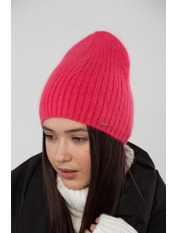 Ангорова шапка SHP-46365 Рожевий Кораловий