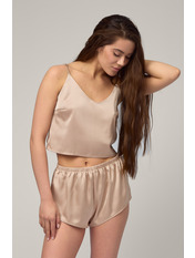 Сатинова піжама  PGM-119 Бежевий M/L Бежевий  M/L