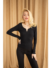 Лонгслів однотонний KOF-5134601 Чорний S