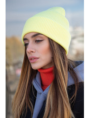 В'язана  шапка SHP-94036 Жовтий Лимонний