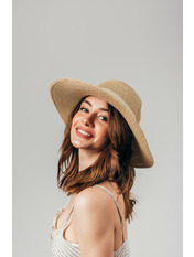 Широкополий капелюх SHL-4665 Пісочний яя_54-56 Бежевий