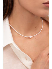 Чокер handmade HM-007 Білий Білий+рожевий