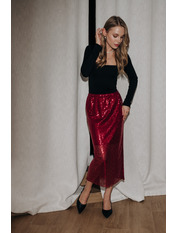 Спідниця з паєтками U-127 Бордовий S Бордовий S
