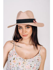 Капелюх федора SHL-2009 Пудровий Рожевий