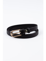 Шкіряний ремінь із золотистою застібкою REM-15019 Чорний
