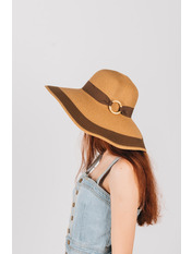 Широкополий капелюх SHL-1904 Капучиновий+шоколадний Коричневий