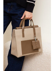 Сумка жіноча SYM-23-30А Сірий Сірий+бежевий