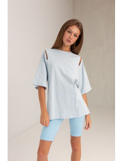 Футболка вільного крою FUT-803 Блакитний. Синій S