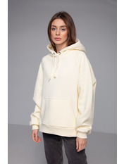 Худі вільне однотонне KOF-1120 Кремовий Коричневий S