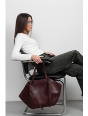 Сумка жіноча з еко-шкіри SYM-25-56 Бургунді Бордовий