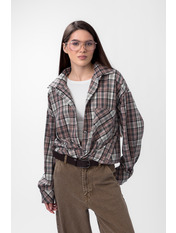 Сорочка в клітинку  RA-283 XS/S Бежевий Бежевий + синій Бежевий + синій XS/S