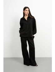 Повсякденний костюм з льону KT-109 XS/S Чорний Чорний XS/S