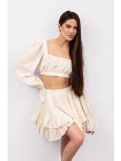 Літній костюм зі спідницею KT-171 one size Молочний Молочний one size