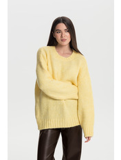 Светр з вирізом KOF-3032 Жовтий one size Жовтий one size