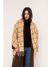 Шарф SH-118799 Капучиновий+коричневий Коричневий