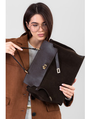 Сумка жіноча з натуральної шкіри з натуральної шкіри SYM-35-35 Шоколадний Коричневий