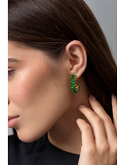 Сережки півкільця SER-13175 Золотистий+зелений Золотистий