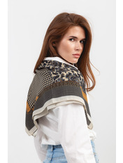 Хустка атласна APL-8251 Білий Чорно-білий