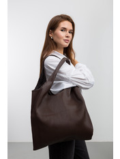 Шопер з еко-шкіри SYM-21-55-1 Шоколадний Коричневий