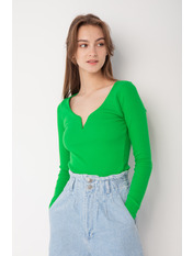 Лонгслів однотонний KOF-5134601 Зелений S