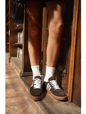 Шкіряні кеди KD-T1659 36 Коричневий Коричневий 36