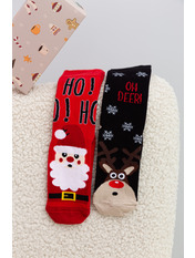 Набір новорічних шкарпеток NASH-2027 Червоний Червоно-чорний