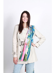 Шарф PK-1810 Рожевий Хризантема рожевий