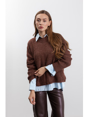 Светр KOF-251071 Коричневий one size Коричневий one size