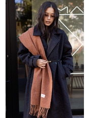 Шарф кашеміровий двохсторонній SH-11021 Рудий Коричневий