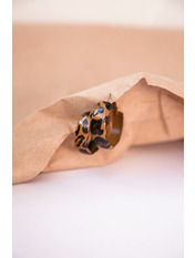 Сережки кільця SER-801 Коричневий Леопардовий