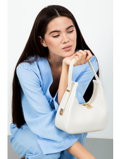 Сумка жіноча з еко-шкіри SYM-24-00 Молочний+золото Молочний