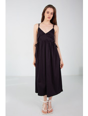 Сукня міді з віскози без рукавів PLA-611 Чорний M