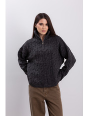 Светр вільний KOF-241214 one size Сірий Антрацит Антрацит one size