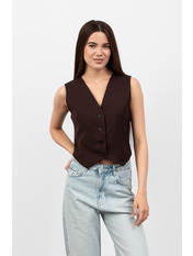 Жилетка з костюмної тканини JL-850 S Шоколад Коричневий Шоколад S