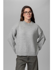 Светр з вирізом KOF-8533 one size Сірий Світло сірий Світло сірий one size
