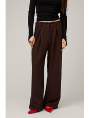 Штани з костюмної тканини BR-710 Шоколадний Коричневий S Шоколадний S