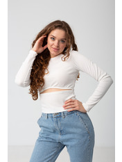 Водолазка з круглим вирізом приталена GO-1122 Білий M
