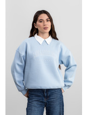 Світшот з вишивкою на флісі SW-F-534 Блакитний XS/S Блакитний XS/S